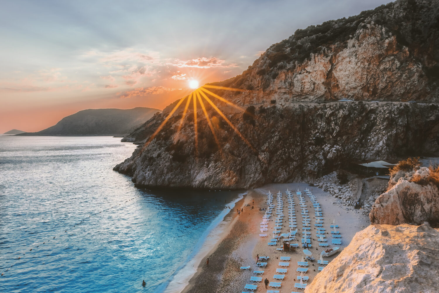Sunset on Kaputas beach in Kalkan, Antalya